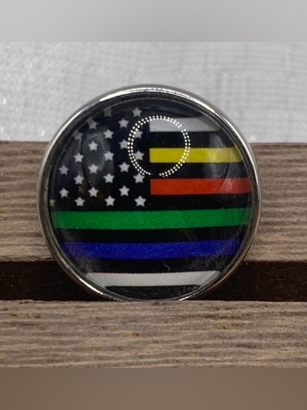 First Responders Flag - Snap Button Charm - 18mm/20mm Charm